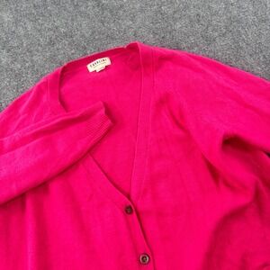 Cavalini Cardigan Sweater XL Pink Wool Blend Button Front V-Neck Womens